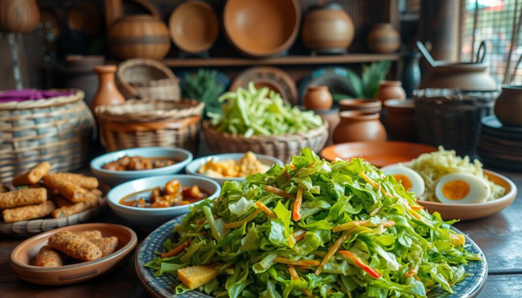 Pecel Madiun dengan Pelengkap